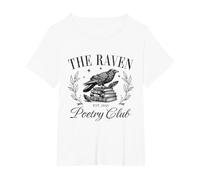 The Raven Poetry Club Dark Academia Bookish Leer Literatura Camiseta, Mujer Tallas Grandes, Blanco, 6XL Grande