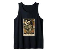 The Reader Tarot Skeleton Moon Floral Book Lover Camiseta sin Mangas