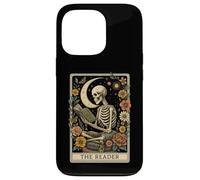The Reader Tarot Skeleton Moon Floral Book Lover Carcasa para iPhone 13 Pro