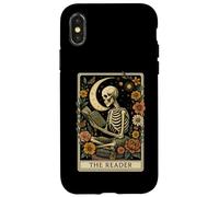 The Reader Tarot Skeleton Moon Floral Book Lover Carcasa para iPhone X/XS