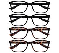 The Reading Glasses Company Gafas De Lectura Hombres Grande Negro Marrón Lectores Valor Pack 4 Estilo Diseñador Bisagras Resorte Rrrr83-1122 +1,00 4 Unidades 88 g