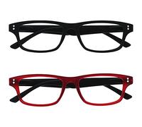 The Reading Glasses Company Gafas De Lectura Negro Rojo Matt Goma Lectores Valor Pack 2 Hombres Mujeres Rr33-Z1 +3,50 2 Unidades 58 g
