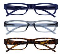 The Reading Glasses Company La Compañía Gafas De Lectura Azul Gris Marrón Ligero Cómodo Lectores Valor Pack 3 Hombres Mujeres RRR32-372 +3,00