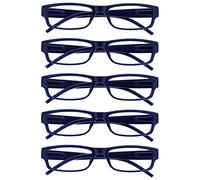 The Reading Glasses Company La Compañía Gafas De Lectura Dark Azul Valor Pack 5 Ligero Hombres Mujeres RRRRR32-3 +3,50