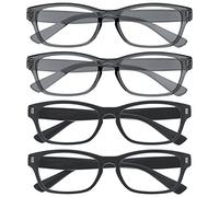The Reading Glasses Company La Compañía Gafas De Lectura Gris Gris Sólido Lectores Valor Pack 4 Hombres Mujeres RRRR77-77GG +1,00