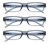 The Reading Glasses Company La Compañía Gafas De Lectura Gris Ligero Cómodo Lectores Valor Pack 3 Estilo Diseñador Hombres Mujeres UVR3PK032GR +1,50