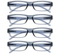 The Reading Glasses Company La Compañía Gafas De Lectura Gris Ligero Cómodo Lectores Valor Pack 4 Estilo Diseñador Hombres Mujeres UVR4PK032GR +1,00