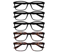 The Reading Glasses Company La Compañía Gafas De Lectura Hombres Grande Negro Marrón Lectores Valor Pack 5 Estilo Diseñador Bisagras Resorte RRRRR83-11122 +1,50
