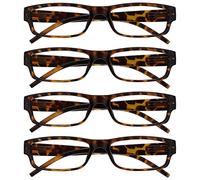 The Reading Glasses Company La Compañía Gafas De Lectura Marrón Carey Ligero Cómodo Lectores Valor Pack 4 Hombres Mujeres RRRR32-2 +1,50