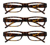 The Reading Glasses Company La Compañía Gafas De Lectura Marrón Carey Ligero Cómodo Lectores Valor Pack 3 Estilo Diseñador Hombres Mujeres UVR3PK032BR +1,00