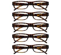 The Reading Glasses Company La Compañía Gafas De Lectura Marrón Carey Valor Pack 5 Ligero Hombres Mujeres RRRRR32-2 +1,00