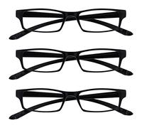 The Reading Glasses Company La Compañía Gafas De Lectura Negro Cuello Lectores Valor Pack 3 Hombres Mujeres Bisagras Resorte RRR20-1 +3,50