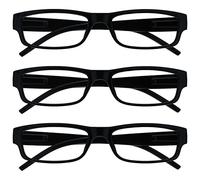 The Reading Glasses Company La Compañía Gafas De Lectura Negro Ligero Cómodo Lectores Valor Pack 3 Estilo Diseñador Hombres Mujeres UVR3PK032 +2,00