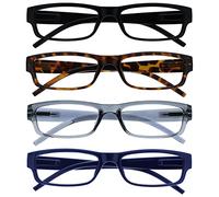 The Reading Glasses Company La Compañía Gafas De Lectura Negro Marrón Gris Azul Ligero Lectores Valor Pack 4 Hombres Mujeres RRRR32-1273 +2,00
