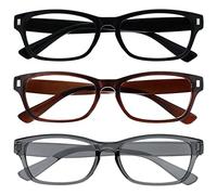 The Reading Glasses Company La Compañía Gafas De Lectura Negro Marrón Gris Lectores Valor Pack 3 Hombres Mujeres RRR77-127 +2,50