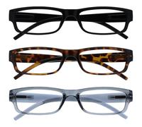 The Reading Glasses Company La Compañía Gafas De Lectura Negro Marrón Gris Ligero Cómodo Lectores Valor Pack 3 Hombres Mujeres RRR32-127 +2,00