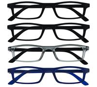 The Reading Glasses Company La Compañía Gafas De Lectura Negro Matt Gris Azul Marino Lectores Valor Pack 4 Hombres Mujeres Bisagras Resorte RRRR17-1173 +3,00