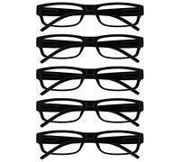 The Reading Glasses Company La Compañía Gafas De Lectura Negro Valor Pack 5 Ligero Hombres Mujeres RRRRR32-1 +1,50