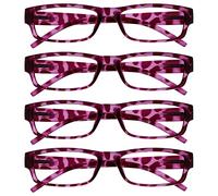 The Reading Glasses Company La Compañía Gafas De Lectura Rosa Concha Ligero Cómodo Lectores Valor Pack 4 Estilo Diseñador Hombres Mujeres UVR4PK032PK +1,00