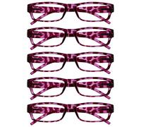The Reading Glasses Company La Compañía Gafas De Lectura Rosa Concha Valor Pack 5 Ligero Hombres Mujeres RRRRR32-4 +2,50