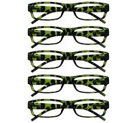 The Reading Glasses Company La Compañía Gafas De Lectura Verde Carey Valor Pack 5 Ligero Hombres Mujeres RRRRR32-6 +1,00