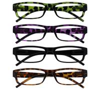 The Reading Glasses Company La Compañía Gafas De Lectura Verde Púrpura Negro Marrón Lectores Valor Pack 4 Mujeres Hombres UVR4PK009MIX +3,50
