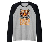 The Real Cool Tiger Birthday Tee para niño, gafas de sol a rayas Camiseta Manga Raglan