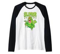 The Real Ghostbusters Ecto Green Slimer Retro 80's Cartoon Camiseta Manga Raglan