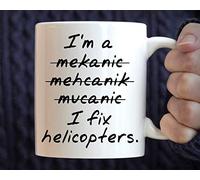 The Red Circle - Regalo de mecánico de helicóptero, divertido regalo de mecánico de helicóptero, taza de café I Fix Helicoptersa, 325 ml