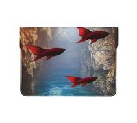 The Red Dream World - Funda de piel para laptop MacBook Air de 13 pulgadas, funda protectora de piel sintética con impresión completa, elegante bolsa para laptop para mujeres y hombres