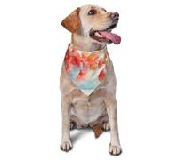 The Red Flowers Drift Away - Bufanda triangular para perros y gatos, bandana ajustable para mascotas y sesiones de fotos