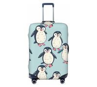 The Red-Footed Penguin - Funda elástica para equipaje de viaje, protector de maleta, antiarañazos, estampado de pingüino, Black, M