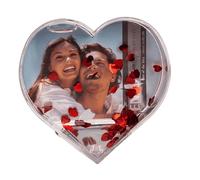 THE REPLICANT Artículos de decoración - Marco de Fotos 3D con Corazones Rojos de Purpurina para Foto 9,5 x 9,5 cm