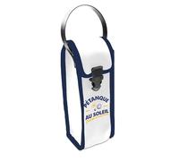 THE REPLICANT - Funda de petanca blanca y azul con 3 bolas de piel sintética, funda rígida con asa y asa de 25 x 8 x 8 cm, diseño estival y premium