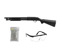 THE REPLICANT Pack Réplica Airsoft M500 A SWAT Rifle Pump-Action Culata Completa + 600 perdigones 0,20gr