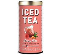The Republic of Tea Beautifying Botanicals Berry Aloe Iced Tea - Té helado sin cafeína, vegano, té de hierbas con aloe, espino cerval de mar, pitaya y fruta de dragón, té helado sin azúcar, té
