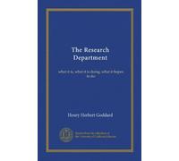 The Research Department: what it is, what it is doing, what it hopes to do