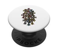 The Rhombus Diamonds Colorful Cross PopSockets PopGrip Adhesivo