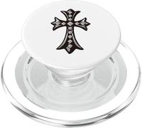 The Rhombus Pave Diamonds Silver Cross PopSockets PopGrip para MagSafe