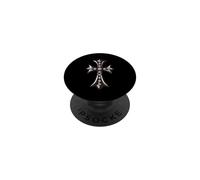 The Rhombus Shine Pave Diamonds Silver Cross PopSockets PopGrip Adhesivo