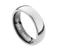 The Ridge - Anillos de tungsteno para hombre, anillo de boda para hombre, fuerte, duradero y resistente a los arañazos, redondeado de 6 mm con banda de silicona, 27 (9 USA), Tungsteno, Sin piedras
