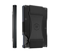 The Ridge Wallet for Men, Rail-Thin, Minimalist Aesthetic, Holds up to 12 Cards, RFID Secure, Blocks Chip Readers, Aluminium Wallet with Cash Strap (Black)