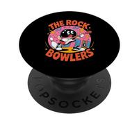 The Rock Bowlers Funny Bowling Music Crossover Mujeres Hombres Mordaza PopSockets PopGrip Adhesivo