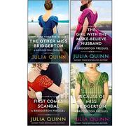 The Rokesbys Bridgerton Prequels Series Books 1 - 4 Collection Set by Julia Quinn (Because of Miss Bridgerton, The Girl with the Make-Believe Husband, The Other Miss Bridgerton & First Comes Scandal)