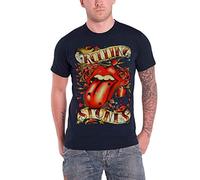 The Rolling Stone Tongue and Stars - Camiseta Manga Corta para Hombre, Color Azul Marino, Talla M