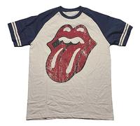 The Rolling Stones Camiseta Lick Band Logo Nuevo Oficial Unisex Raglan, Turquesa, M