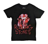 The Rolling Stones - Camiseta oficial de Hackney Diamonds con lengua de cristal agrietado, Negro, XL