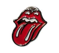 The Rolling Stones Classic Tongue Silver Outline Pin Badge One Size, One Size, Metal