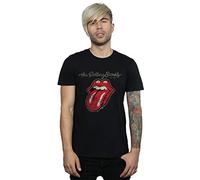 The Rolling Stones Hombre Plastered Tongue Camiseta Not Applicable, Negro (Black Black), Large