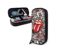 The-Rolling-Stones Leather Pencil case Pencil case Stationery Bag Office Portable Storage Box Cosmetic Box Folder bd003350